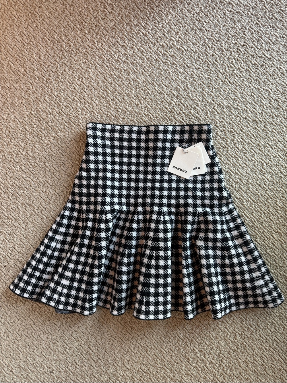 NWT Sandro Gingham Skirt